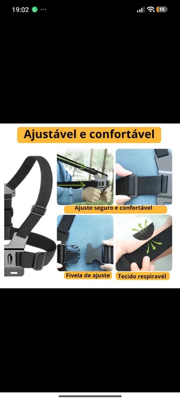 Cinta peitoral pra câmeras Gopro e celular top zero  - Foto 2