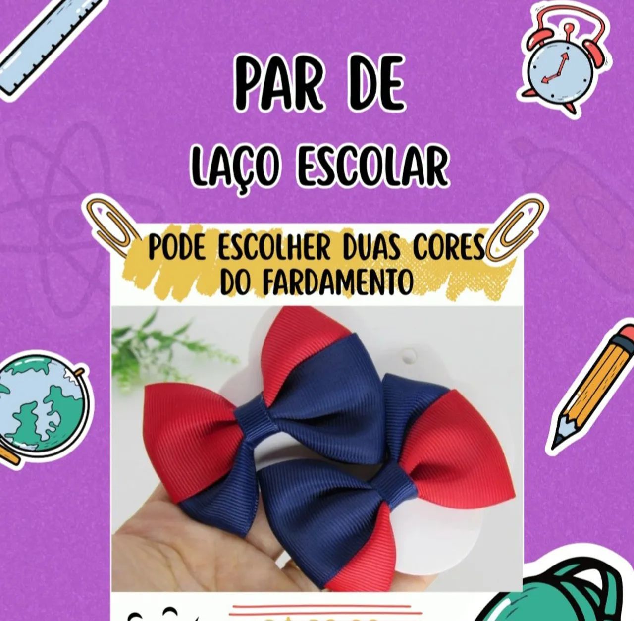 Par de laço escolar