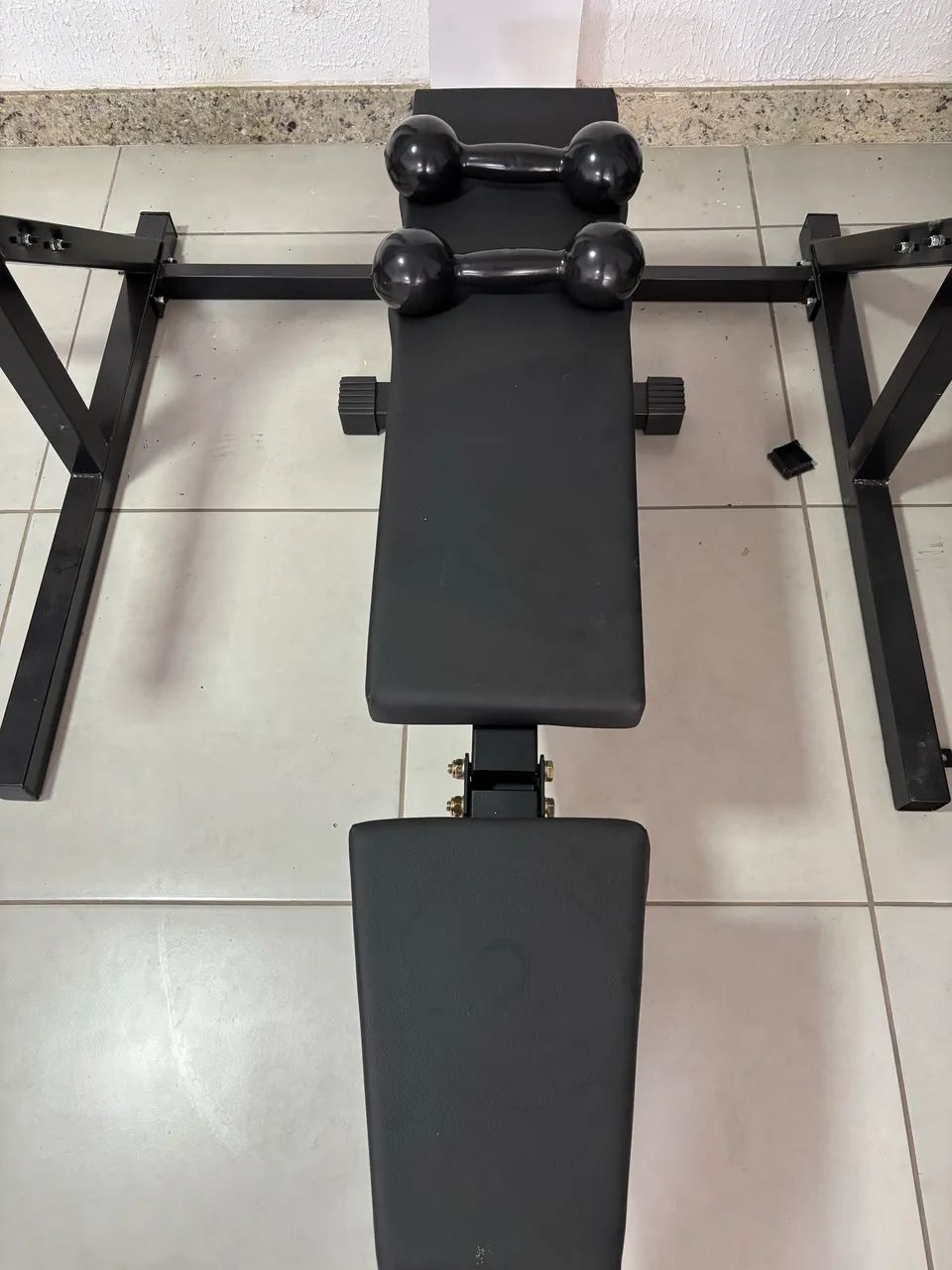 Kit Academia Completo Novo - Anilhas, Banco, Rack, Barra, Kettlebell e Acessórios - Foto 4