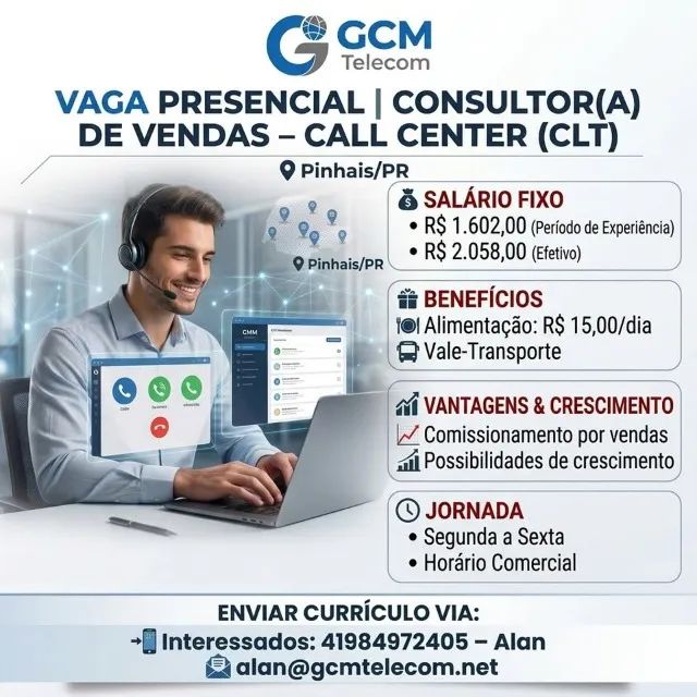 CONSULTOR DE VENDAS - CALL CENTER