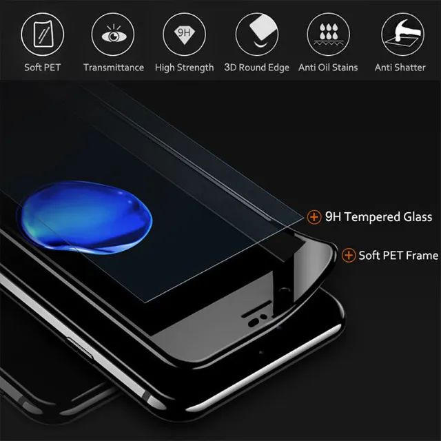 pelicula 3d full vidro temperado proteção apple iphone 7 8 se