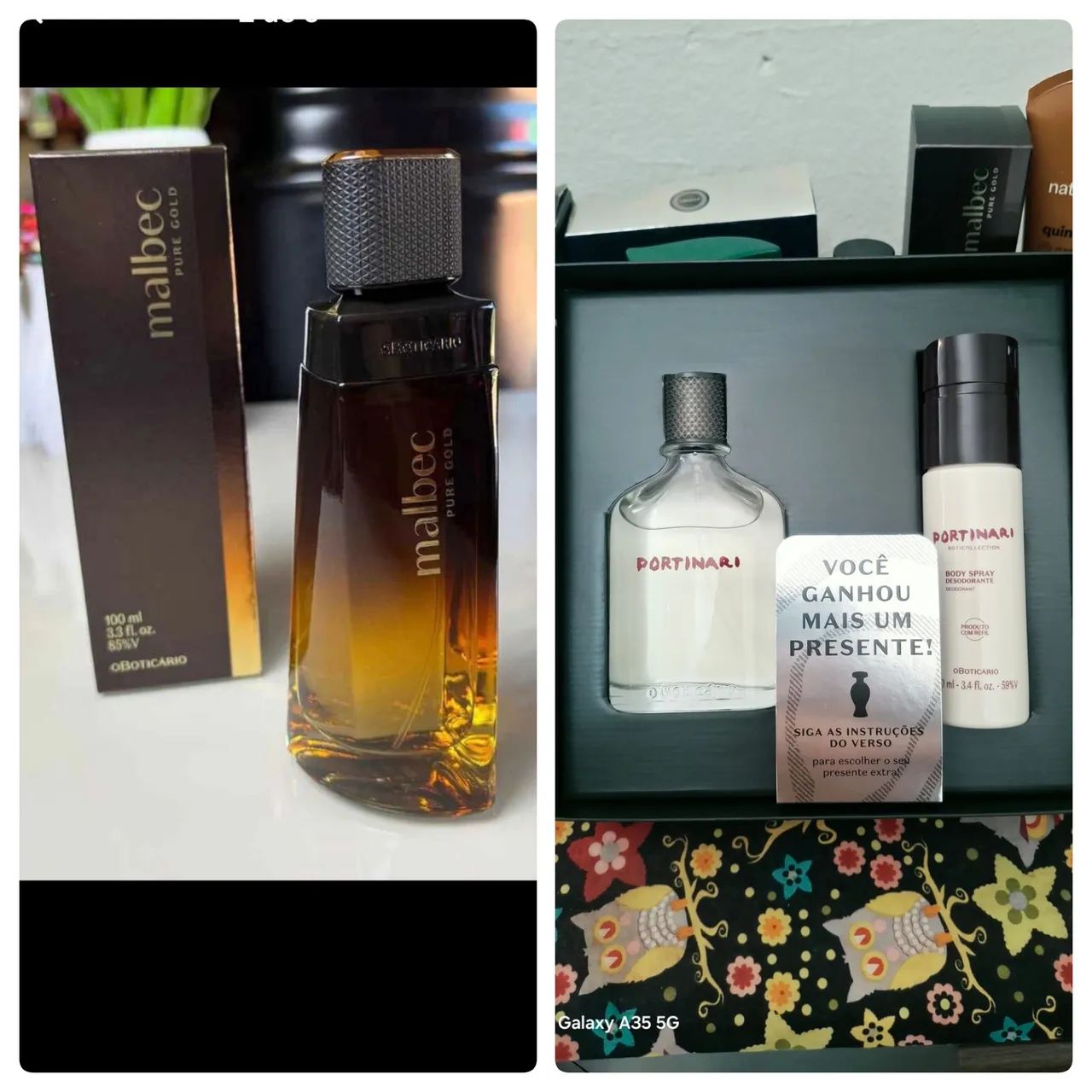Vendo 2 perfumes Malbec e Kit Portinari com desodorante 