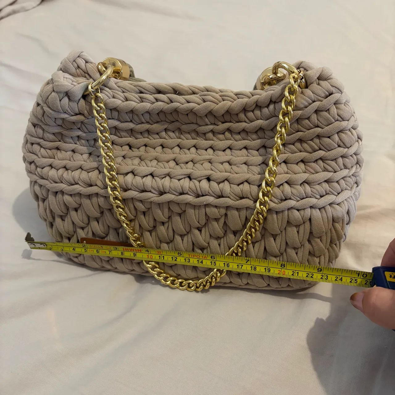 Bolsa de Crochê Grande - Rosa envelhecido  - Foto 4