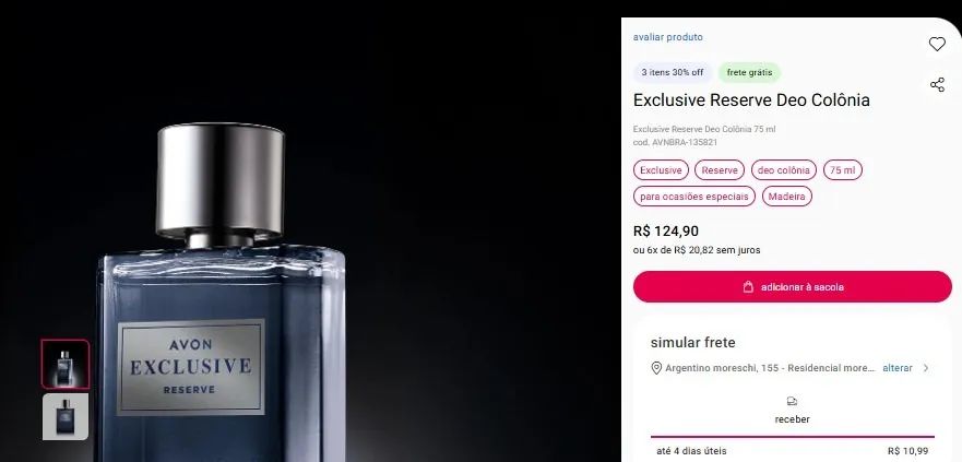 Perfume AVON Exclusive Reserve Deo Colonia - Foto 2