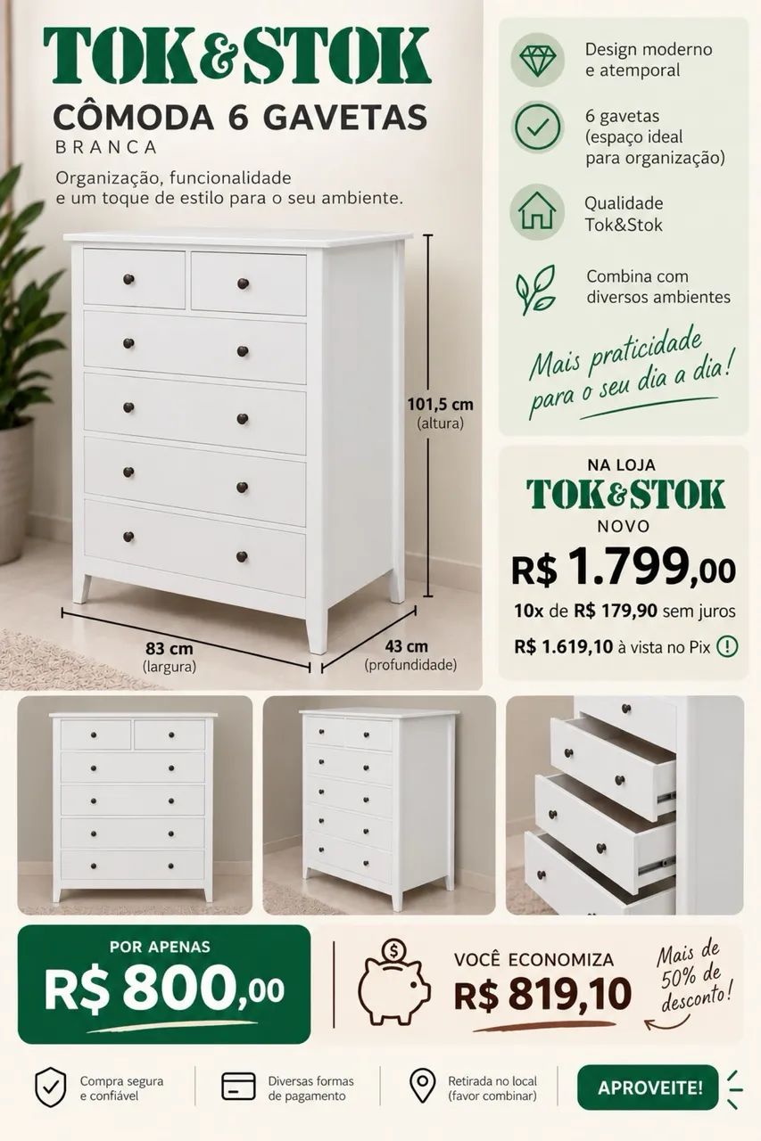 Cômoda Tok Stok 