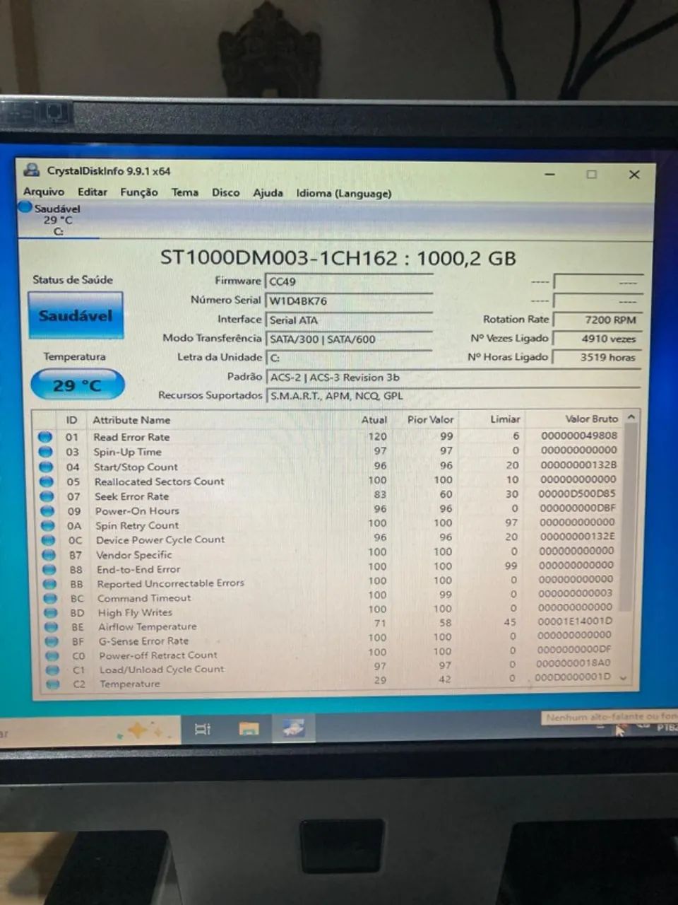 HD 1TB SATA III ''3,5'' 1000GB SEAGATE BARRACUDA - Peças de