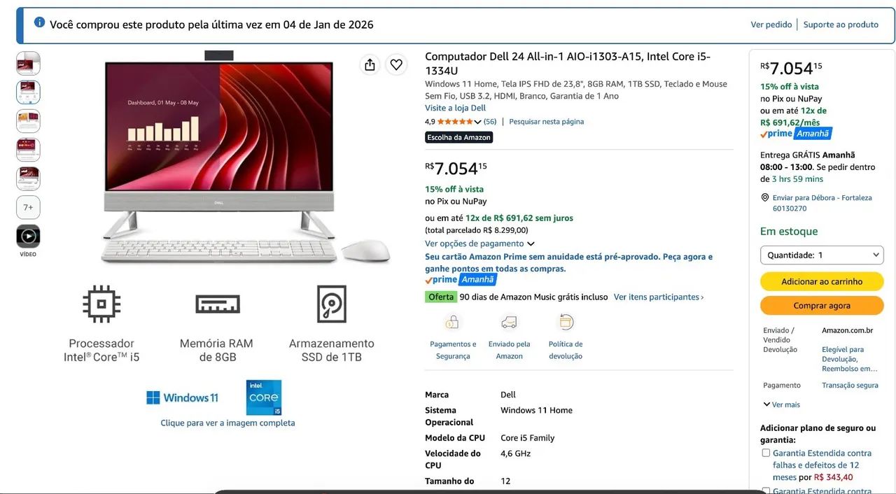 Computador Dell 24 - comprado em janeiro 2026 - Foto 3
