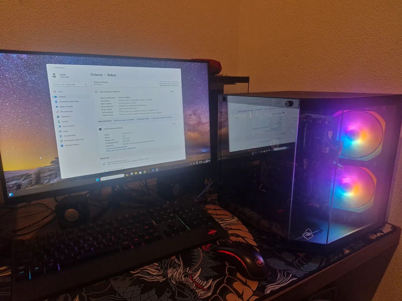 PC com Intel i7 6700 win 11 pro, office, 12Gb Ssd 480 - Pronto para Usar