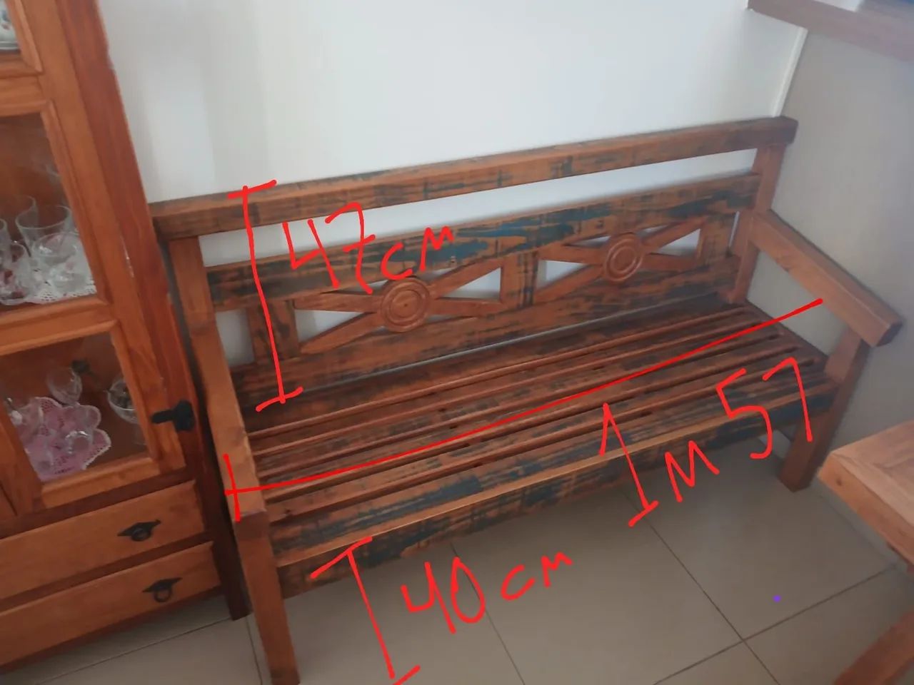 Banco de madeira maciça para casa e jardim - Foto 5