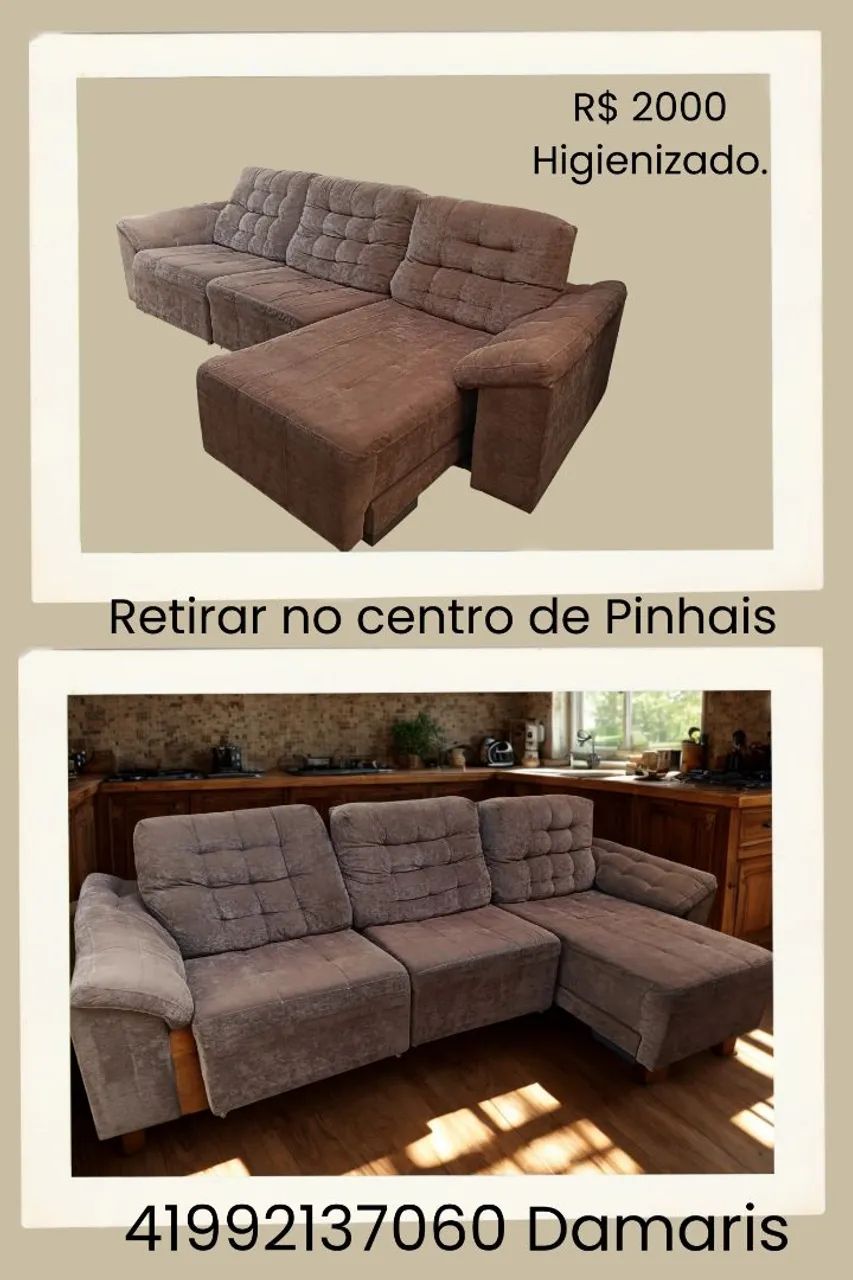 Sofá retrátil 3 lugares