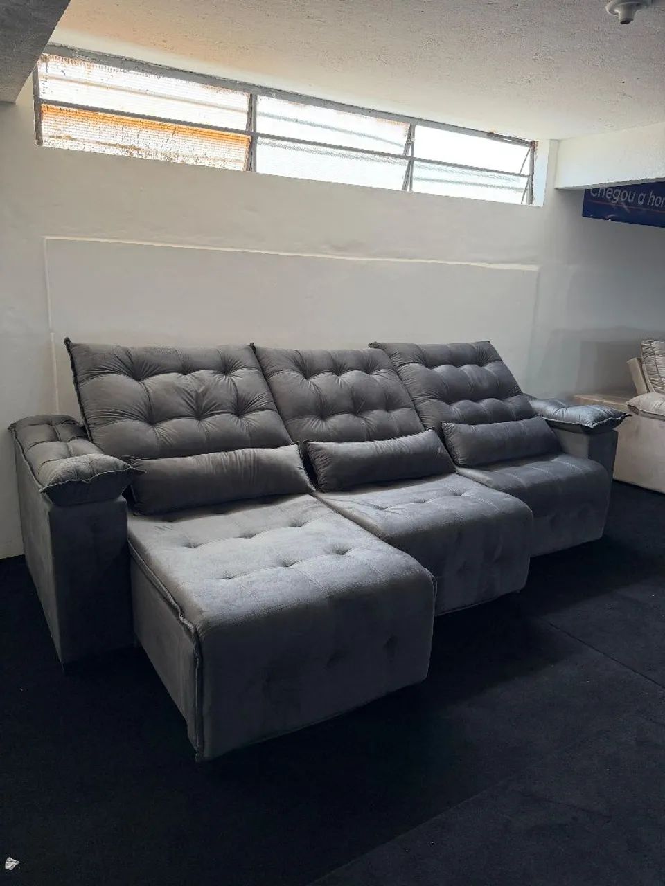 Sofá retrátil reclinável Ares 2,90 cm espuma D33 - Foto 2