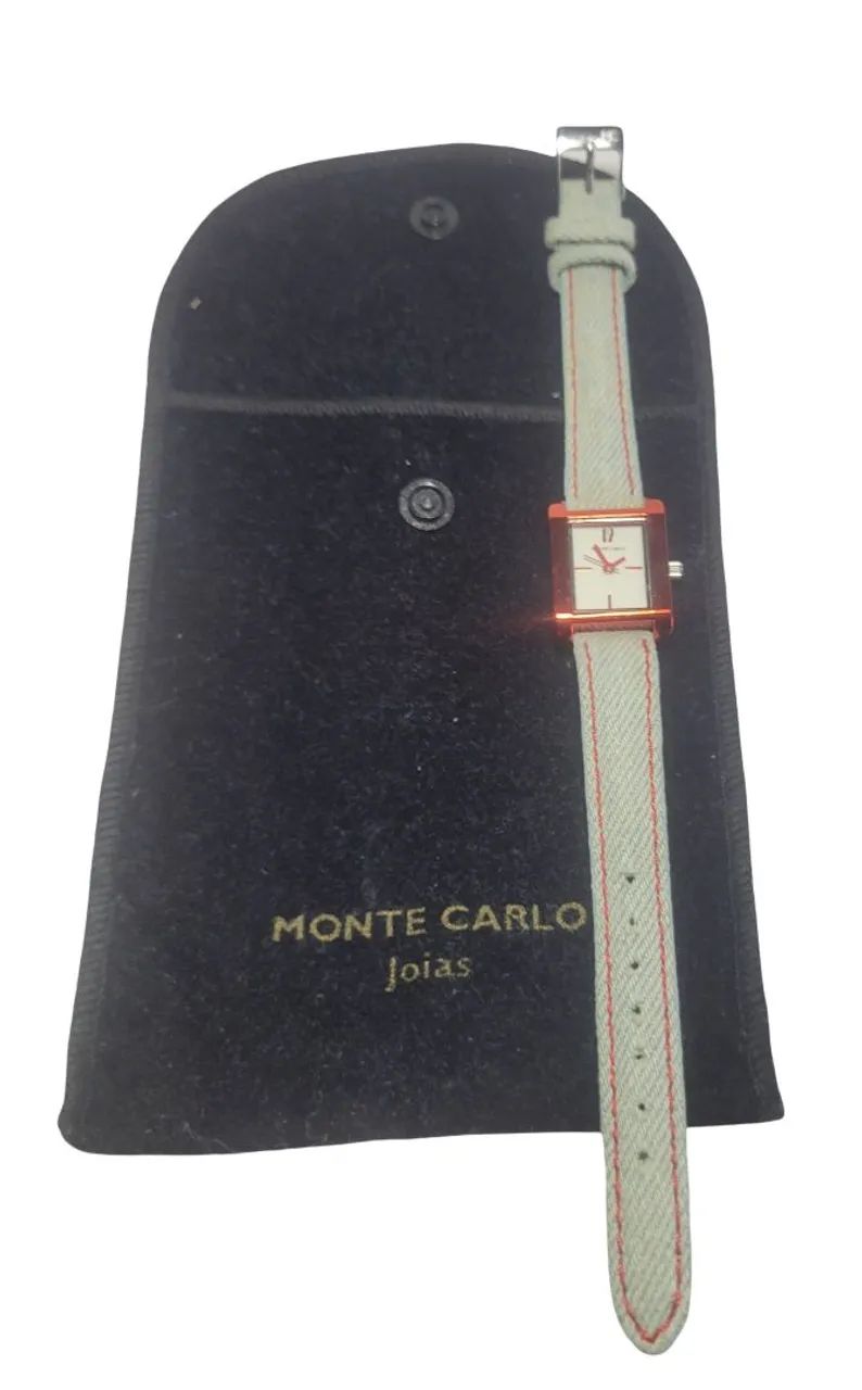 Relógio Monte Carlo Feminino pulseira de Jeans - Foto 4