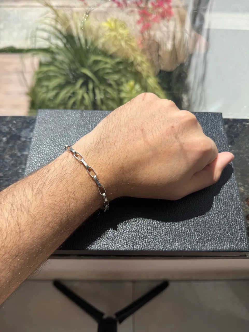 Pulseira masculina elos prata 925 - Foto 2