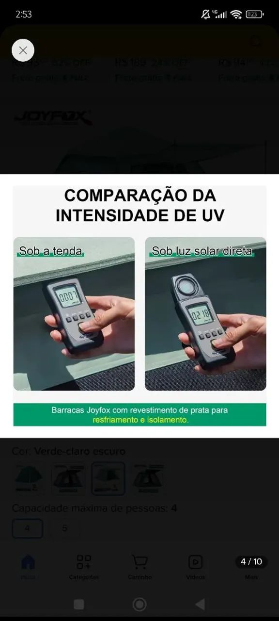 Barraca Joy Fox usada uma vez , tá suja quem comprar tem que lavar  - Foto 4