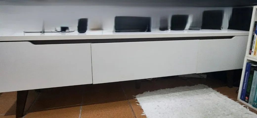 Rack TV  (até 75 ?)  Polegadas 1,80, 2 Portas 1 Gaveta, Branco Madesa Reims - Seminovo - Foto 2