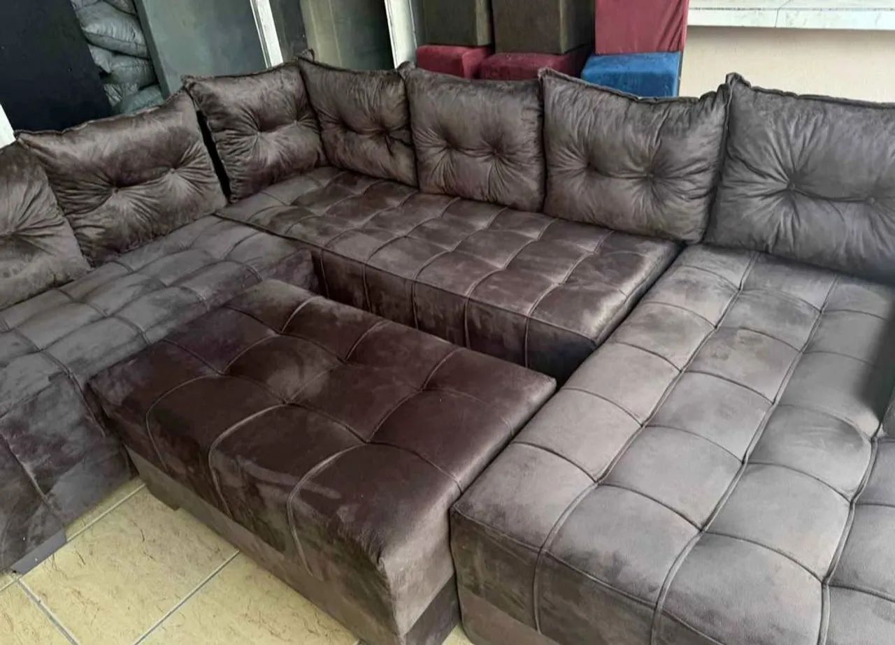SOFA L EXTRA GRANDE COM PUFF! A PRONTA ENTREGA  - Foto 2