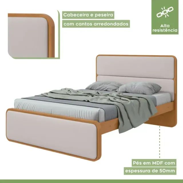 Cama Casal Loop Luxo 1,40m Easy Like Conforto e Durabilidade - Foto 2