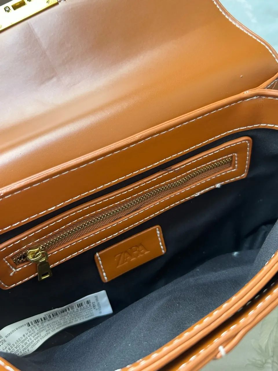 bolsa zara marrom/caramelo com alça extra - Foto 4