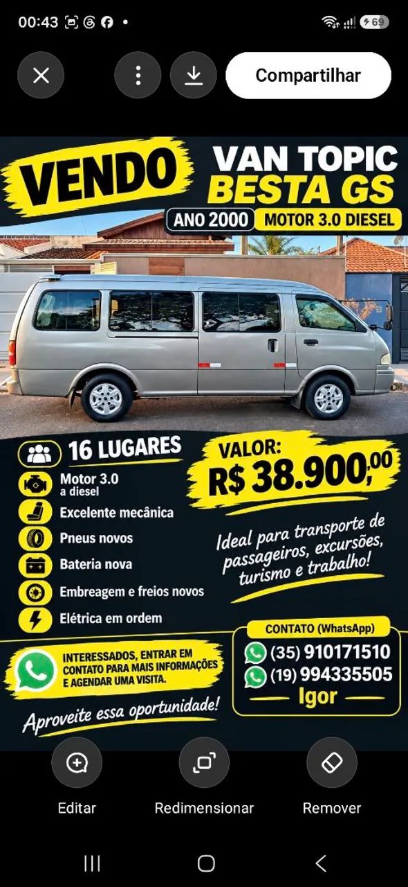 KIA Besta BESTA GS GRAND 3.0 8V 16L DIESEL 2000