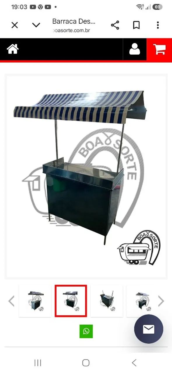 Barraca de inox para pastel, algodão doce e pipoca - Foto 2