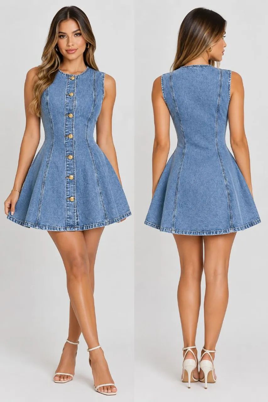 Vestido curto jeans 