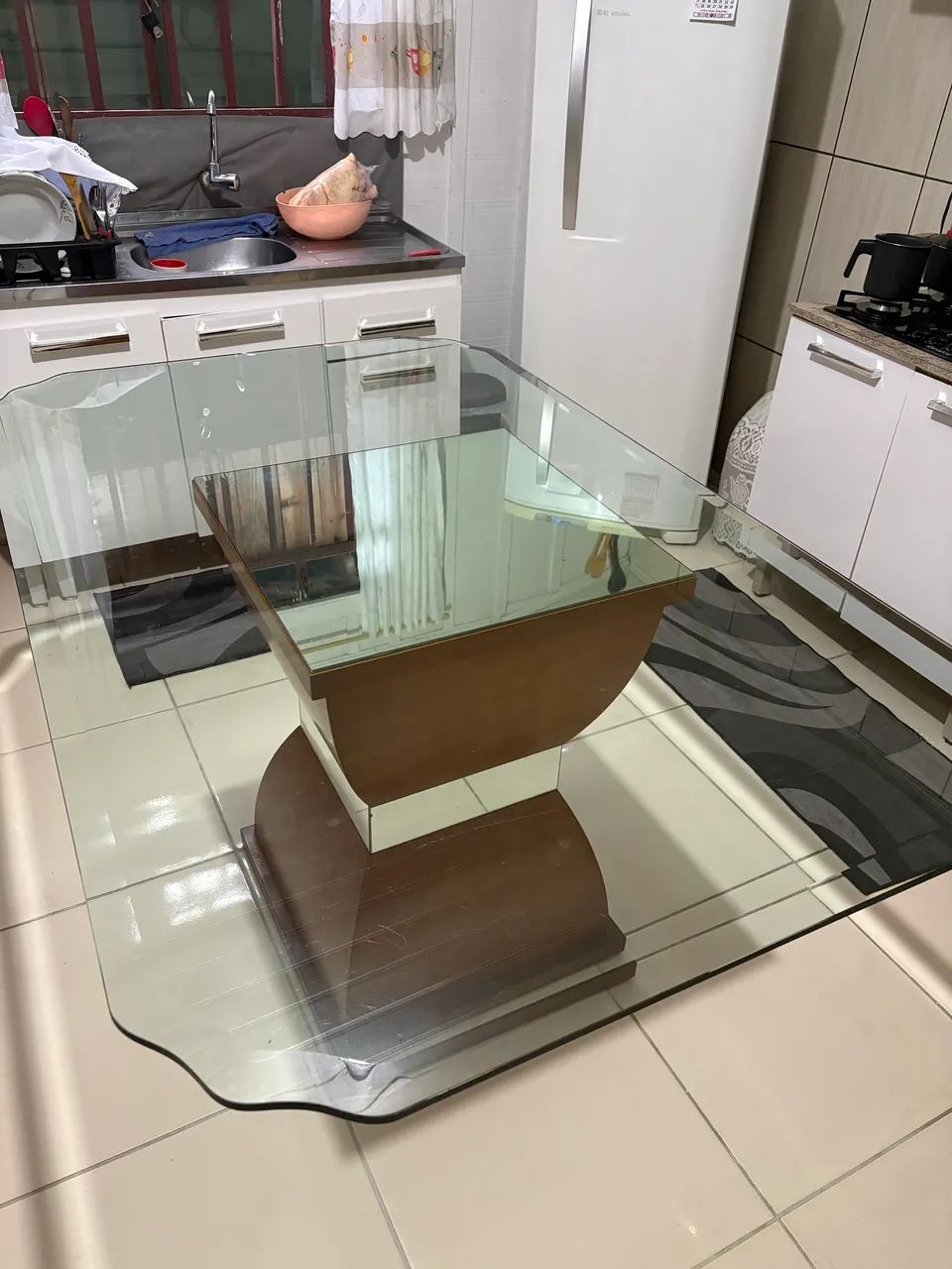 Mesa de Vidro e Madeira - Oportunidade  - Foto 4