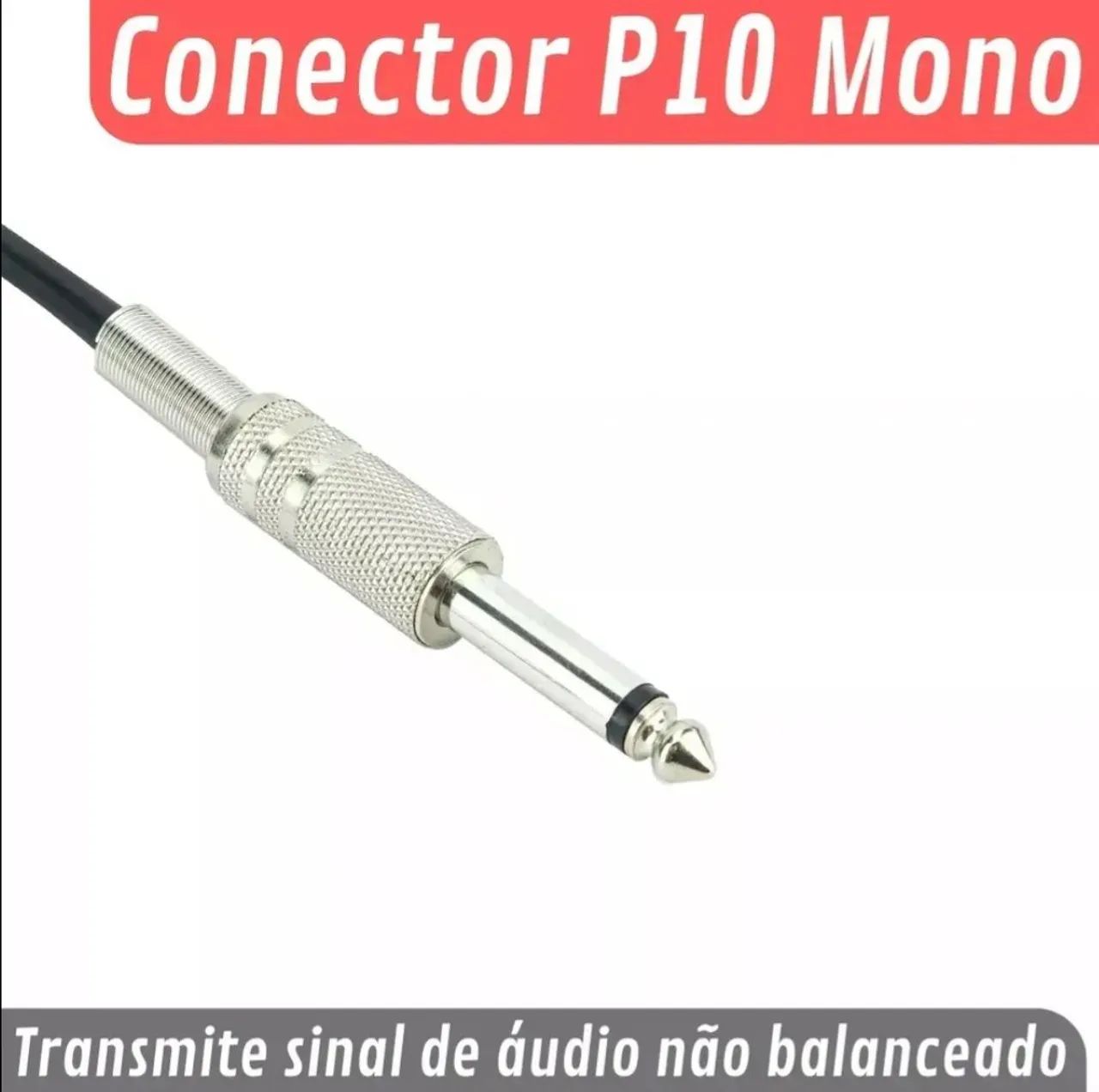 Cabo P10 X P10 Com 1.5 Metros Preto - Foto 3