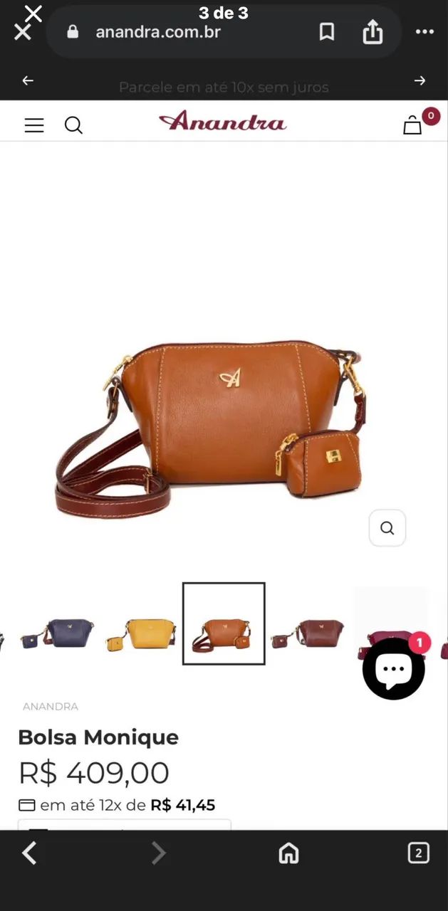 Bolsa Anandra na cor marrom - Foto 2