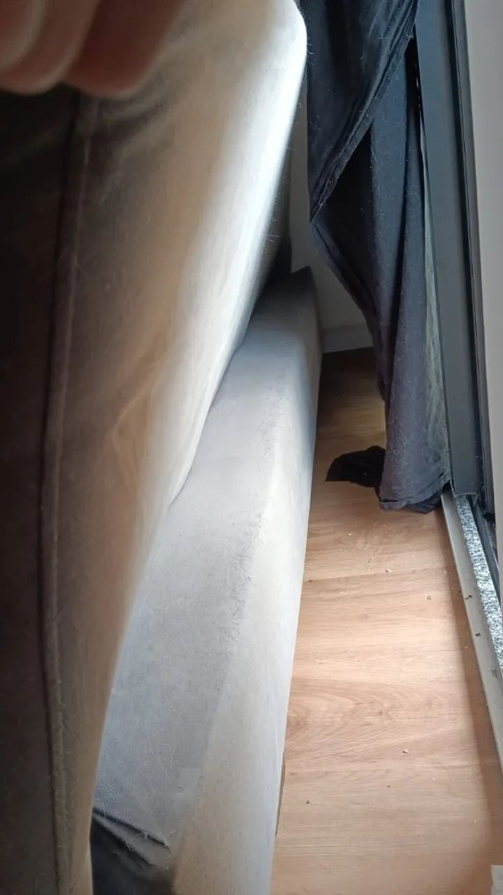 Sofá-cama usado, cinza, DOAÇÃO (abre normalmente) - Foto 4