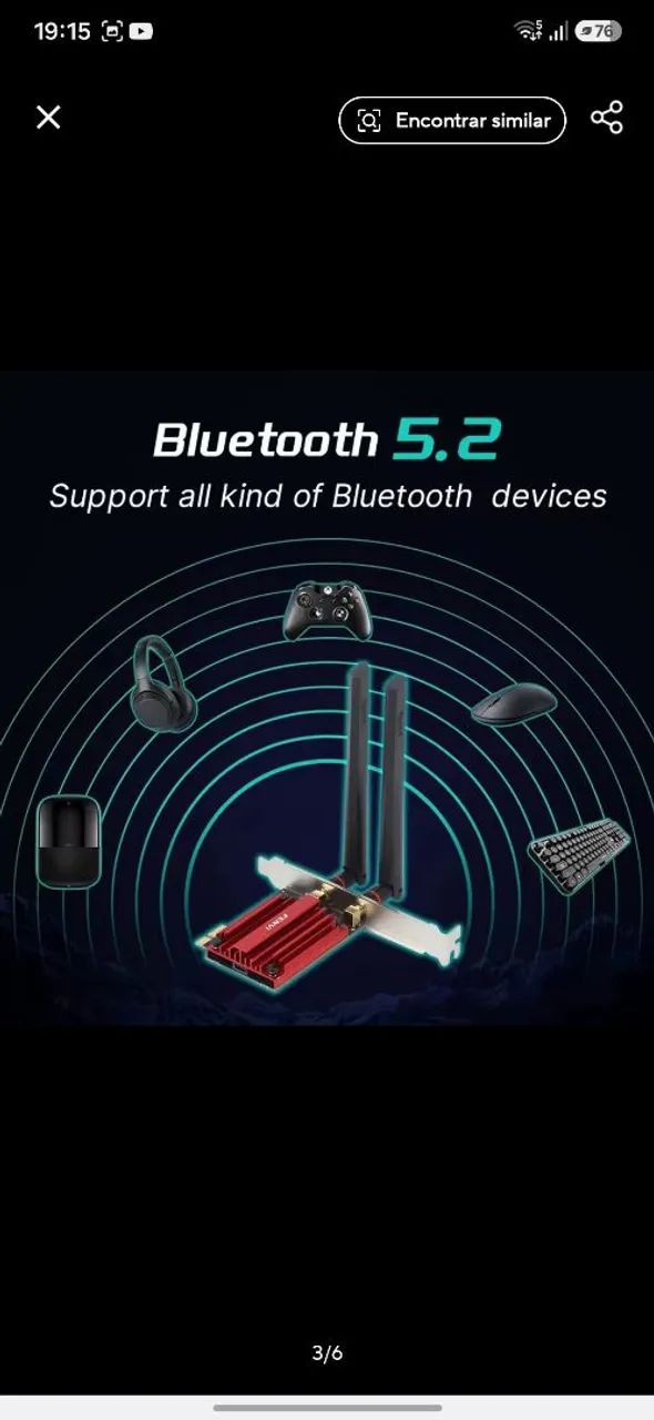 Placa Wifi 6 e Bluetooth 5.4