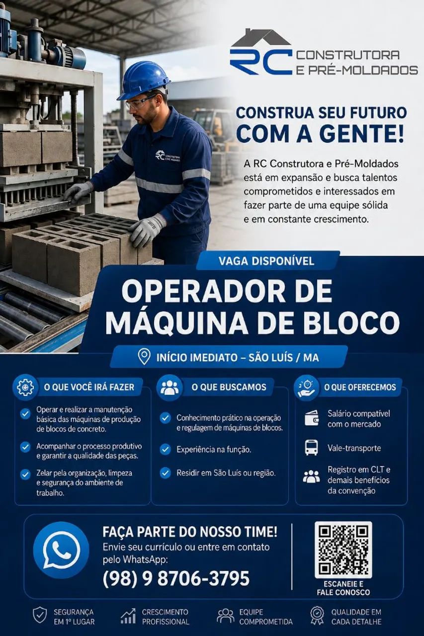 Operador de máquina de Blocos