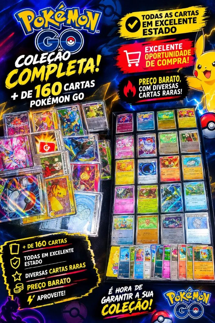 Cartas pokémon colecionador 