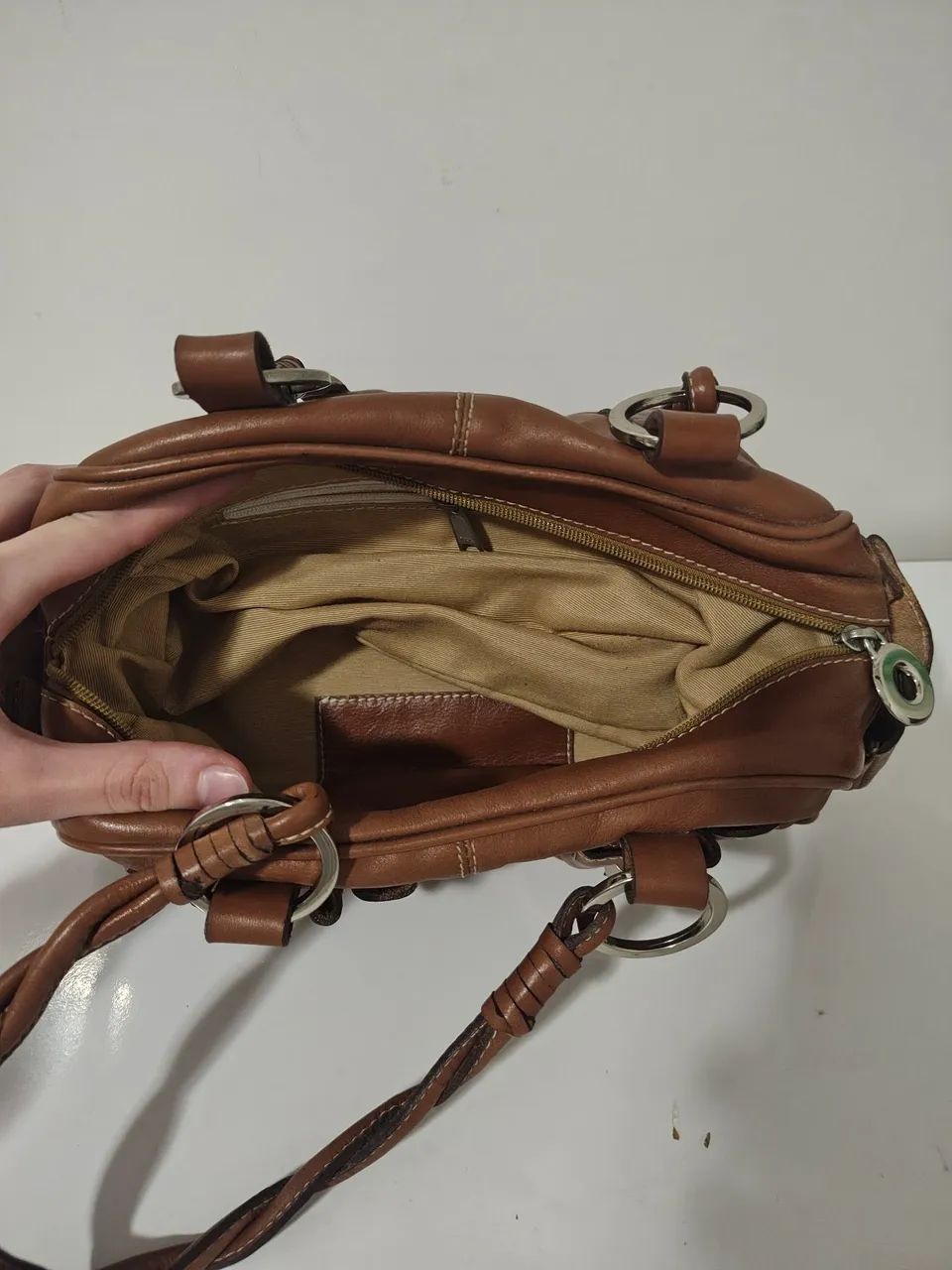 Bolsa marrom couro sintético  - Foto 3