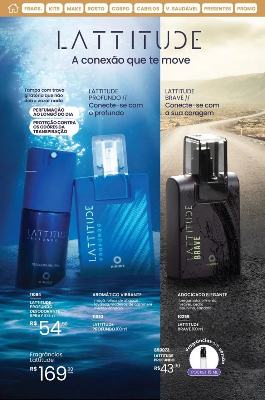 FRAGRÂNCIAS LATTITUDE 100ML HINODE - Foto 5
