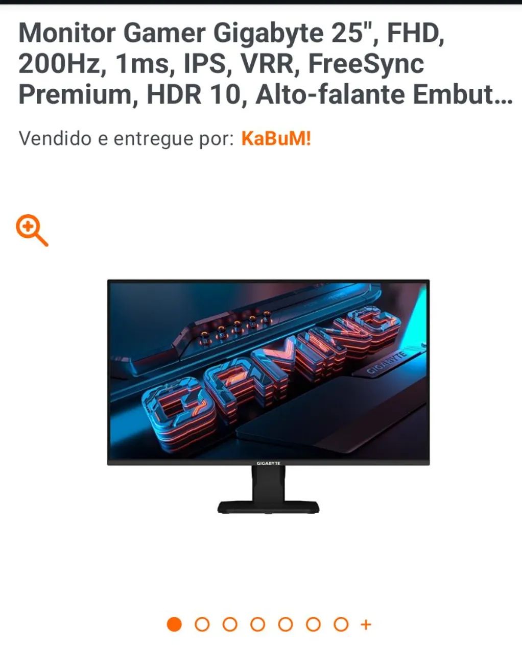 Monitor Gamer Gigabyte 25" 200 HZ
