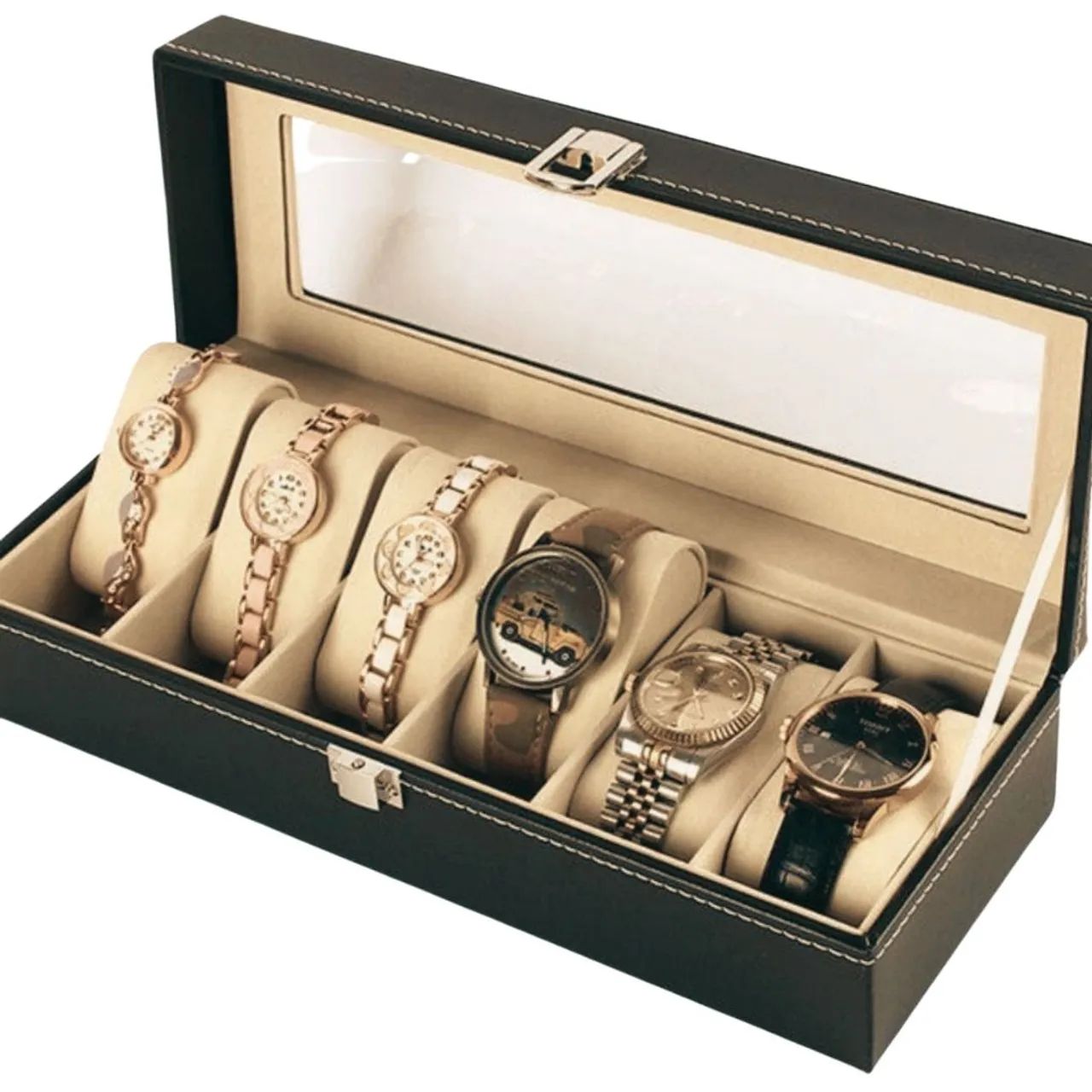 Porta relógios em couro - lacrado