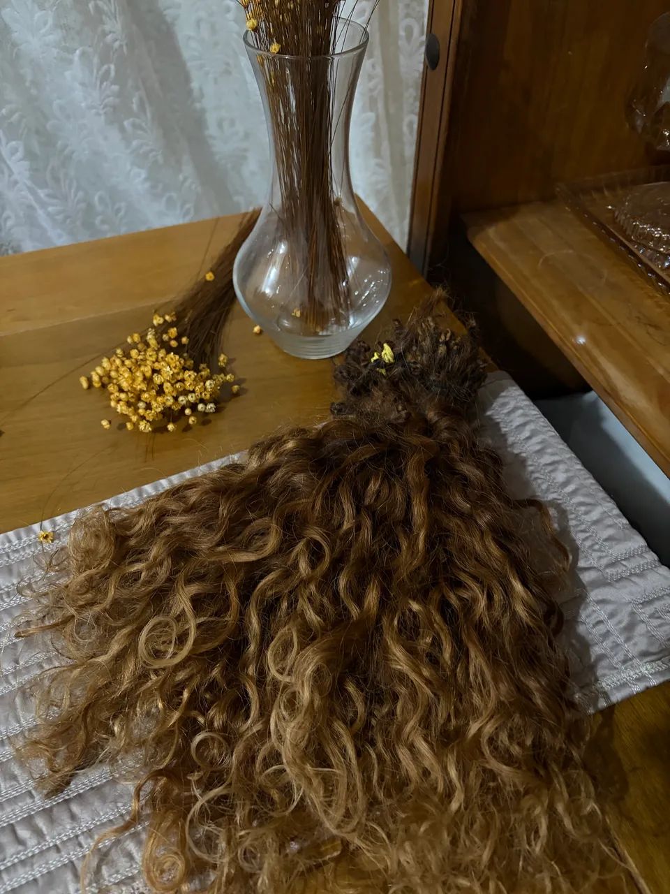 Cabelo humano cacheado loiro  - Foto 2