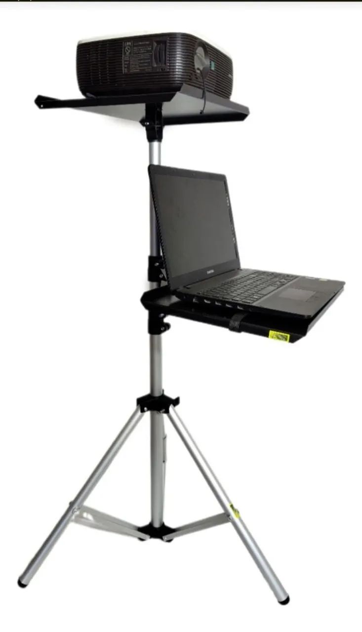 suporte p/ projetor e notebook pintura eletrostática tripé em alumínio reforçado semi novo - Foto 5