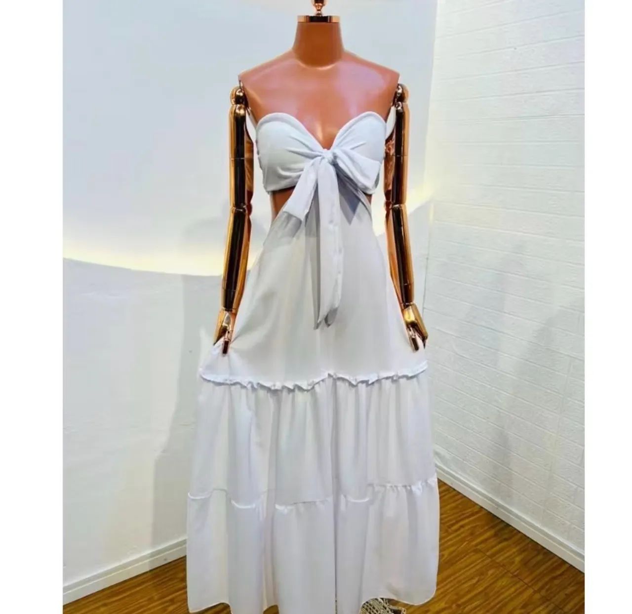Vestido branco longo