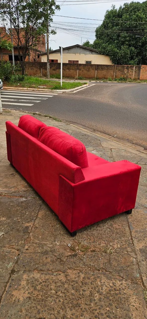sofa retrô acentos fixo semi novo - ENTREGA GRÁTIS  - Foto 4
