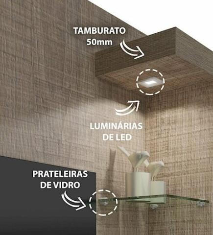 Painel para TV Atlantis Artely Cor Canela ou Pinho com Branco - Foto 5
