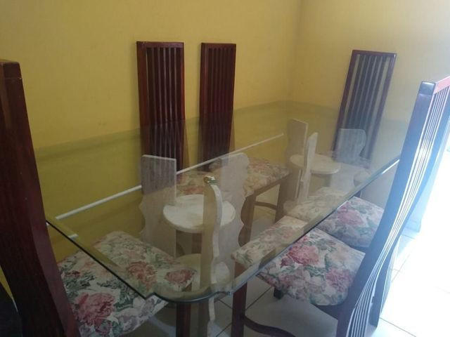 Mesa de vidro , com a base de mármore . - Foto 5