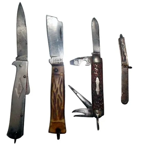 4 Canivetes Antigos (Shapleigh, Corneta, Cimo e Rapid)-Itens para Colecionador