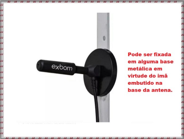 Mini antena digital Exbom - interna ou externa com cabo de 4 metros - Foto 4