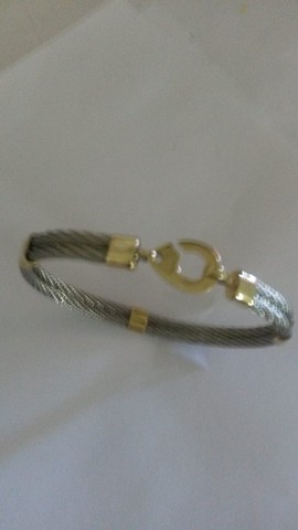 Pulseira Cabo náutico em moeda antiga , 19cm - Foto 2