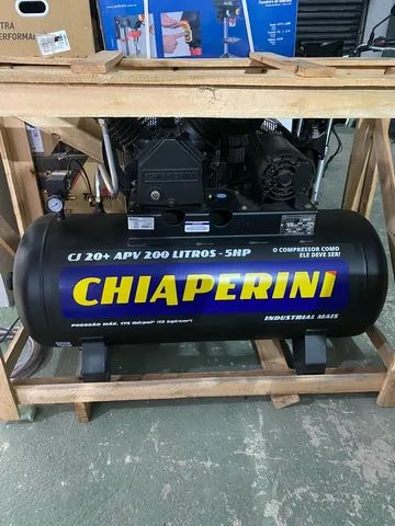 Compressor de Ar 200L 175psi Motor 5Hp Trifásico 20pes Industrial - Chiaperini (Novo)