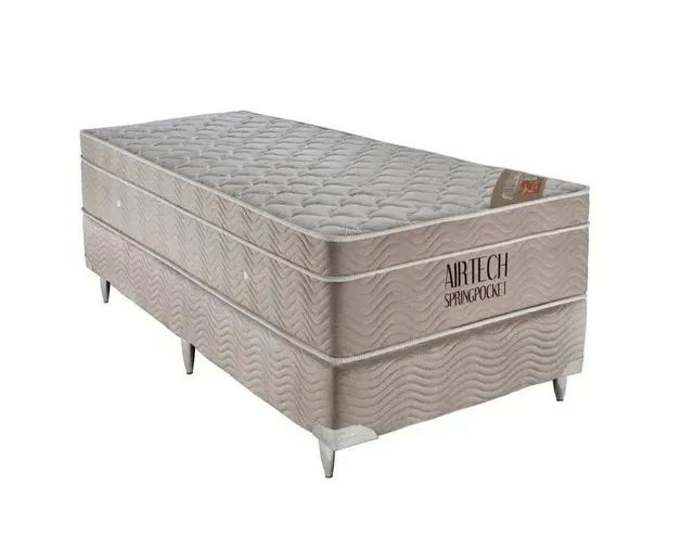 Cama box solteiro Ortobom AIRTECH spring pocket molas ensacadas em Mega Promoção !