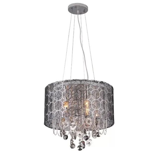 Lustre preto Tashiba  com lâmpadas 