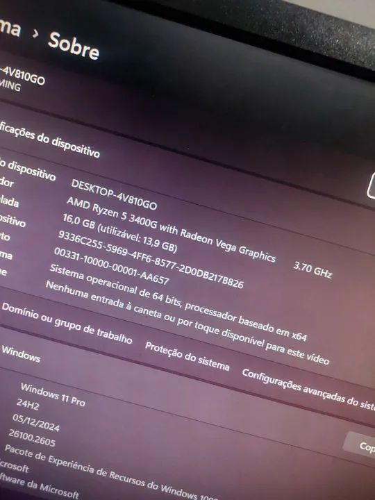 PC AMD Ryzen 5 3400G completo