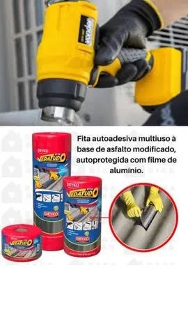 Manta asfáltica de adesivo 45 de largura 10 de comprimento 